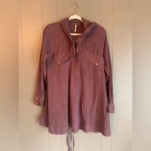 Free People Mauve Textured Knit Top